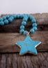 Boho Necklace, RH Turquoise White Blue Natural Stone